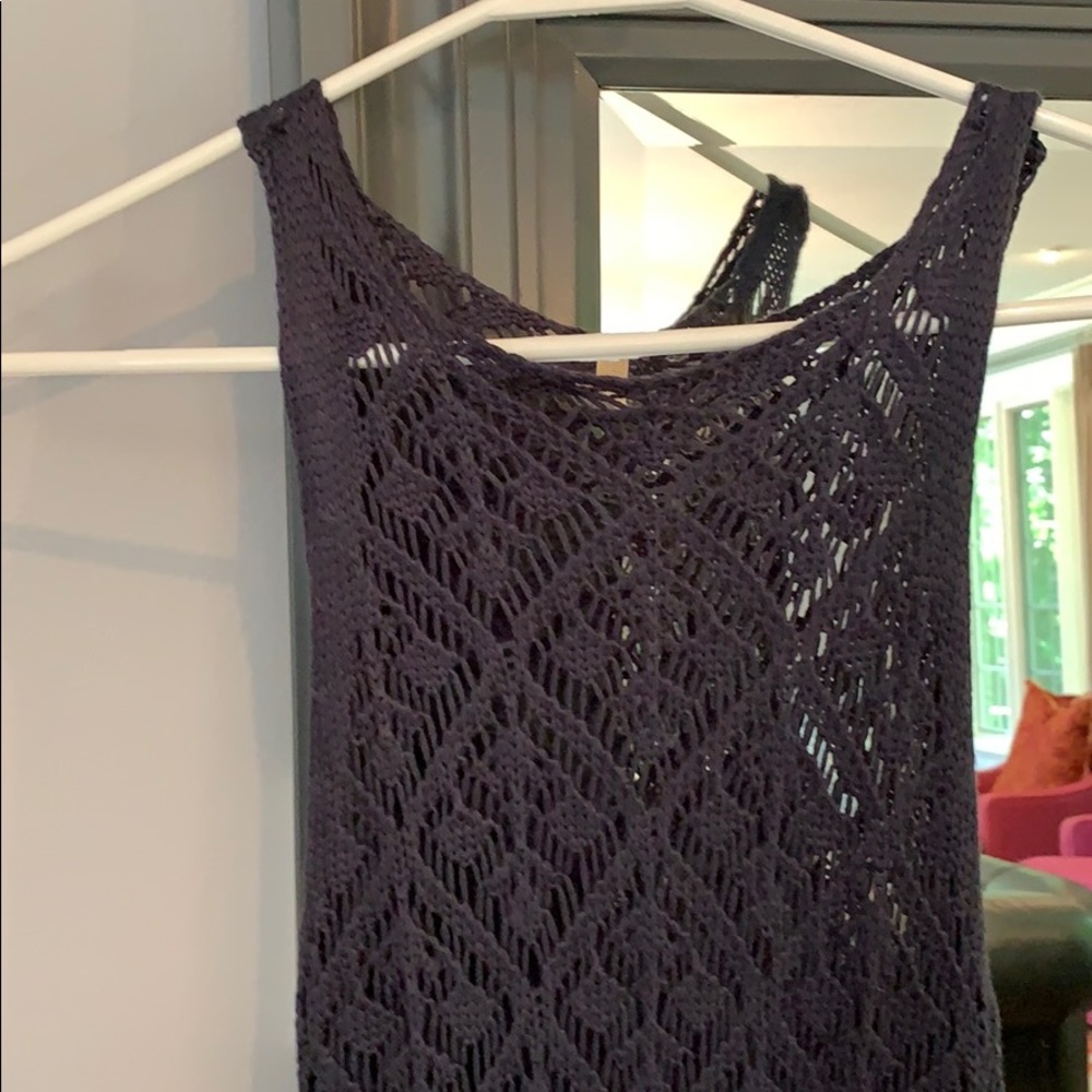Navy blue knit knit tunic